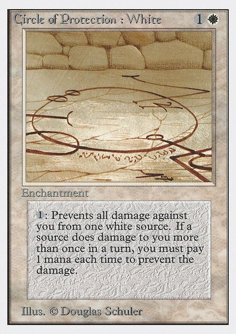 Circle of Protection: White, Unlimited Edition #14, Magic: The Gathering card