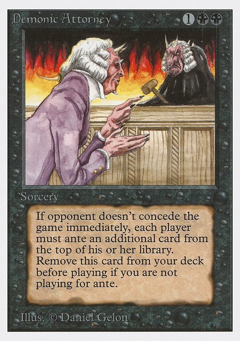 Demonic Attorney, Unlimited Edition #103, Magic: The Gathering card