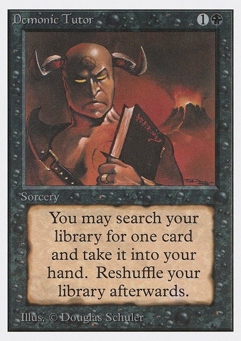 Demonic Tutor, Unlimited Edition #105, Magic: The Gathering card