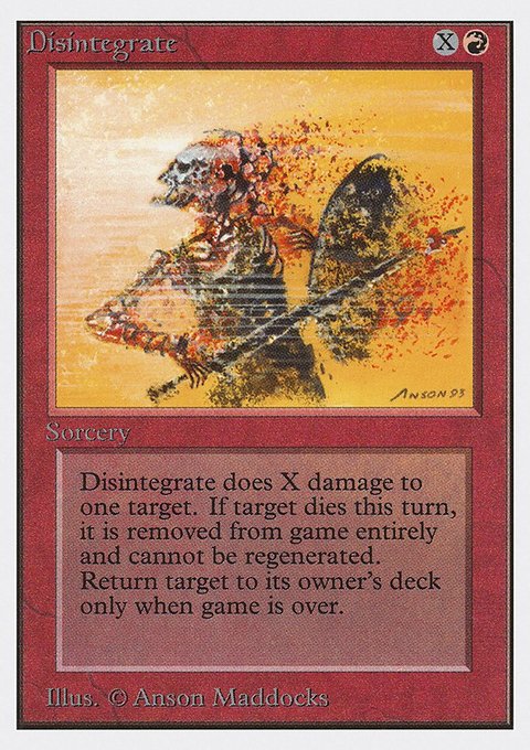 Disintegrate, Unlimited Edition #141, Magic: The Gathering card