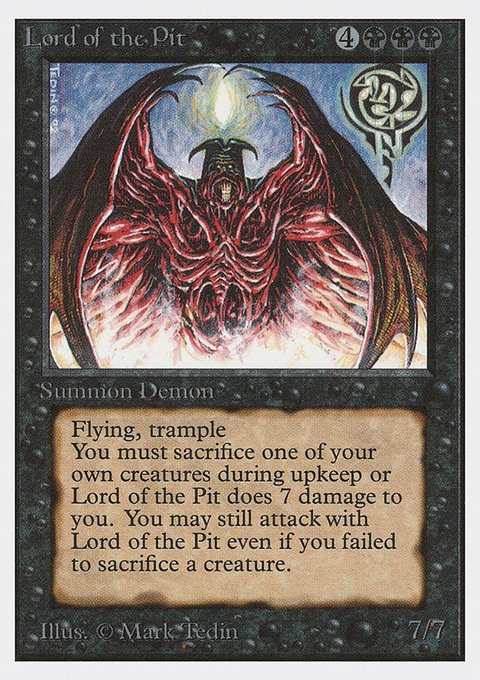 Lord of the Pit, Unlimited Edition #115, Magic: The Gathering card