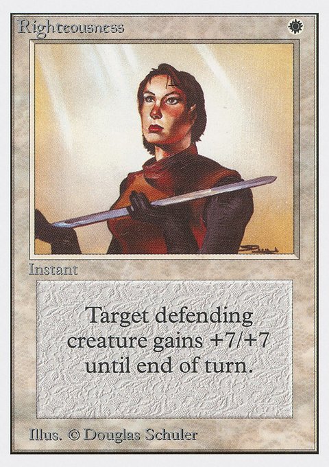 Righteousness, Unlimited Edition #37, Magic: The Gathering card