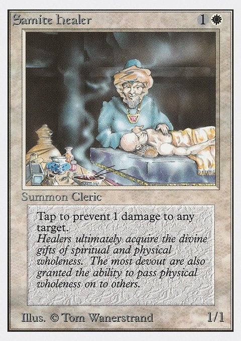 Samite Healer, Unlimited Edition #38, Magic: The Gathering card