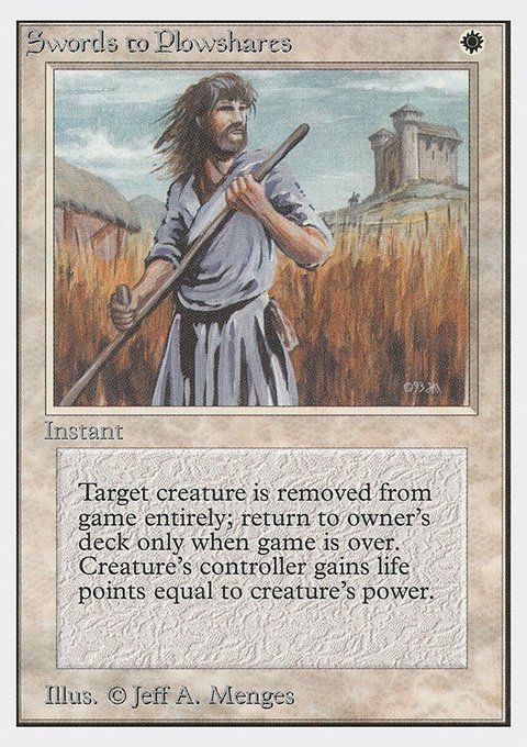 Swords to Plowshares, Unlimited Edition #41, Magic: The Gathering card