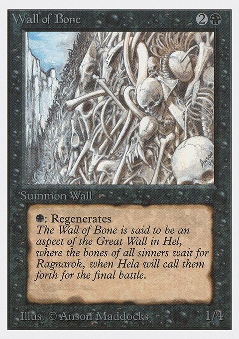 Wall of Bone, Unlimited Edition #133, Magic: The Gathering card