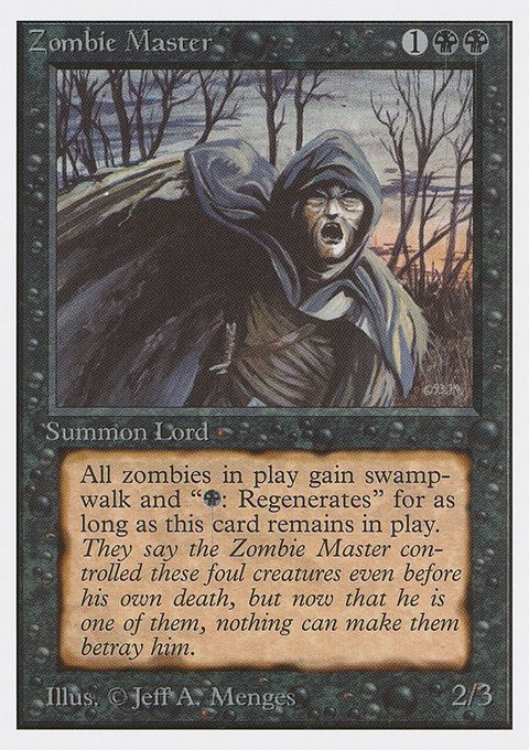 Zombie Master, Unlimited Edition #138, Magic: The Gathering card