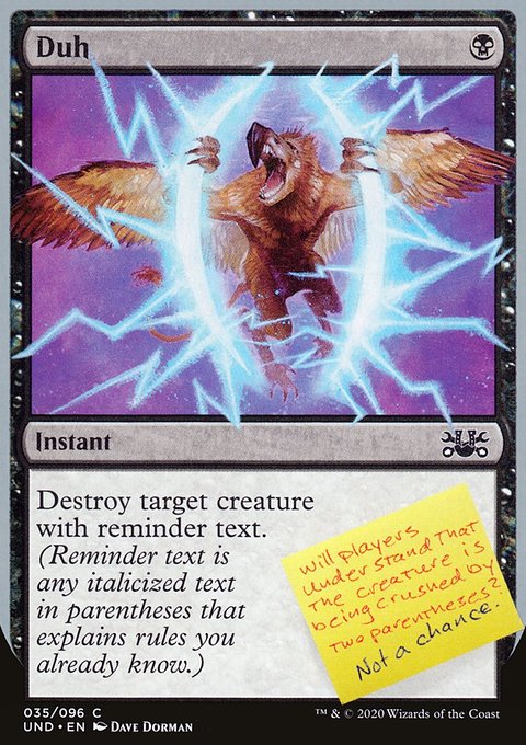 Duh, Unsanctioned #35, Magic: The Gathering card