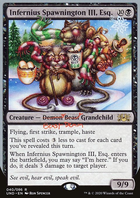 Infernius Spawnington III, Esq., Unsanctioned #40, Magic: The Gathering card
