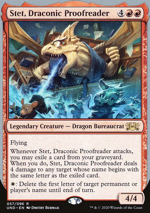 Stet, Draconic Proofreader, Unsanctioned #57, Magic: The Gathering card