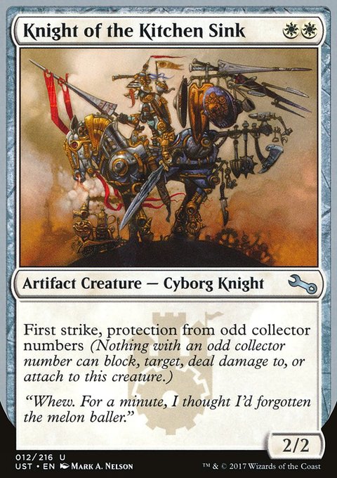 Knight of the Kitchen Sink, Unstable #12d, Magic: The Gathering card