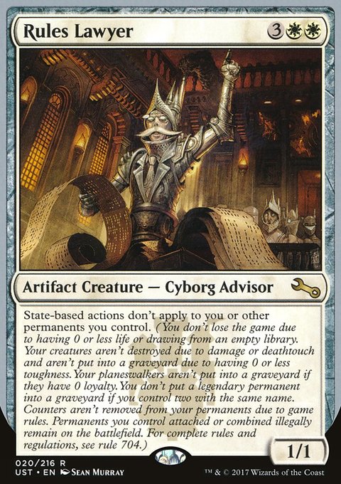 Rules Lawyer, Unstable #20, Magic: The Gathering card