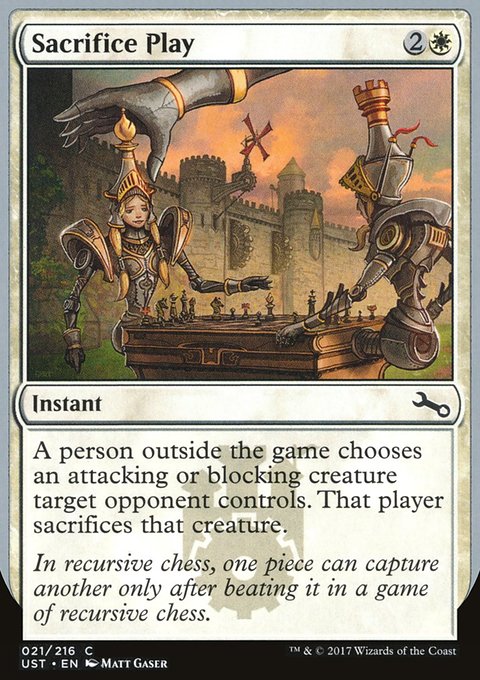 Sacrifice Play, Unstable #21, Magic: The Gathering card