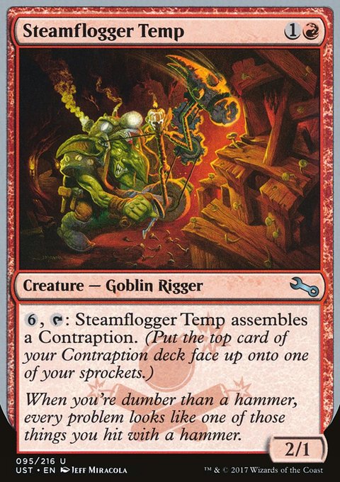 Steamflogger Temp, Unstable #95, Magic: The Gathering card