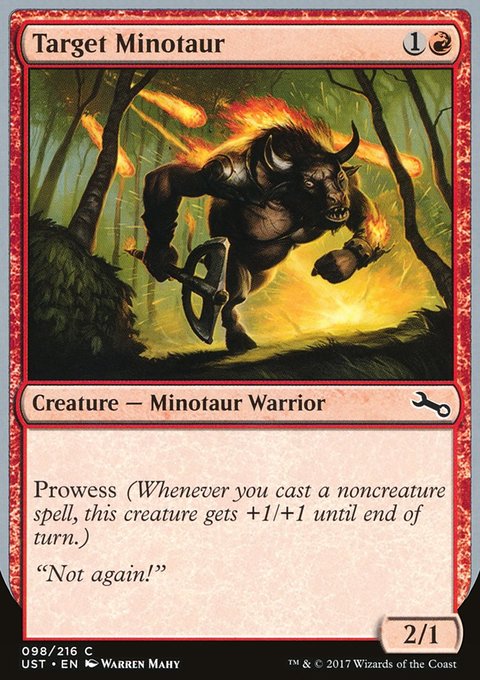 Target Minotaur, Unstable #98c, Magic: The Gathering card