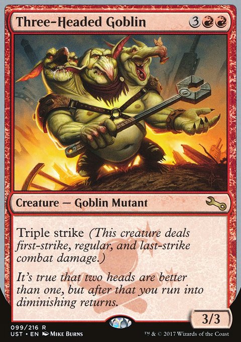 Three-Headed Goblin, Unstable #99, Magic: The Gathering card