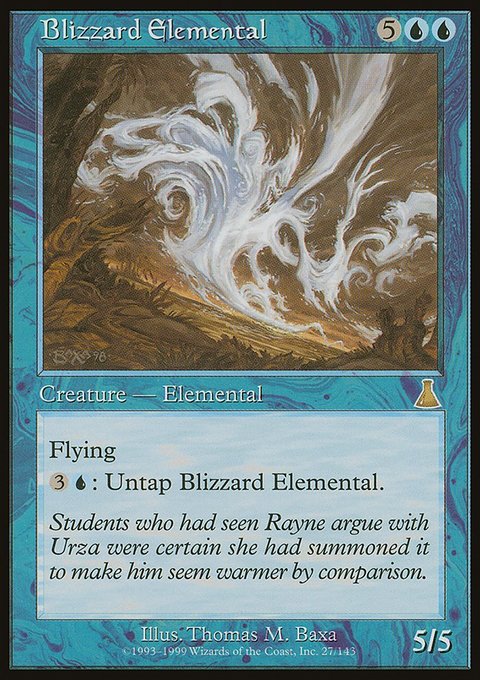 Blizzard Elemental, Urza's Destiny #27, Magic: The Gathering card