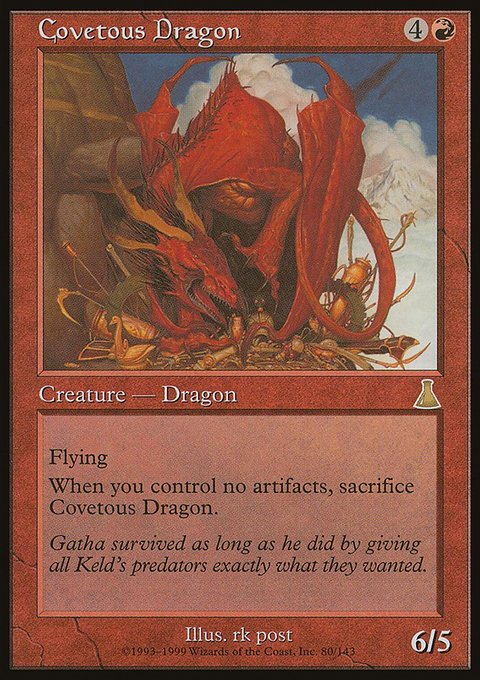 Covetous Dragon, Urza's Destiny #80, Magic: The Gathering card