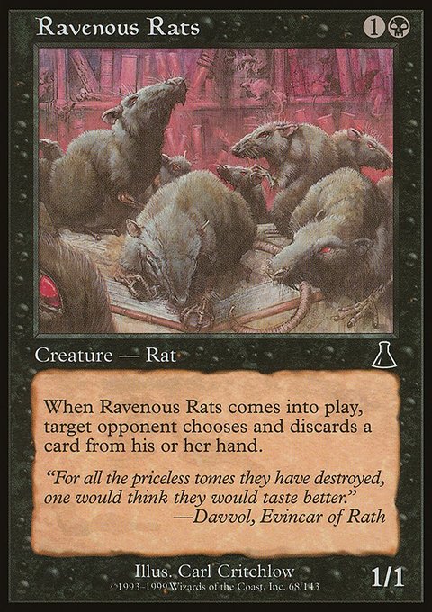 Ravenous Rats, Urza's Destiny #68, Magic: The Gathering card