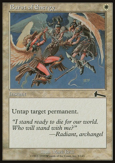 Burst of Energy, Urza's Legacy #3, Magic: The Gathering card