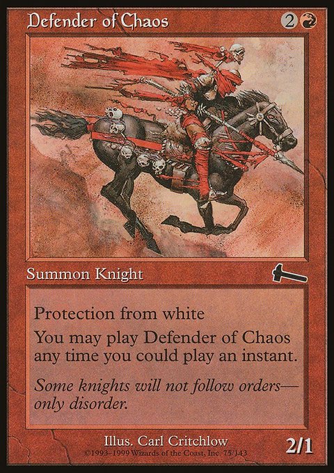 Defender of Chaos, Urza's Legacy #75, Magic: The Gathering card