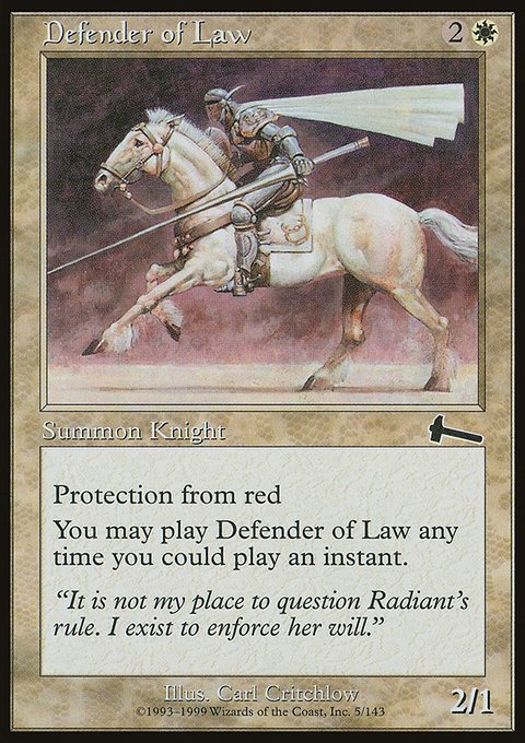 Defender of Law, Urza's Legacy #5, Magic: The Gathering card