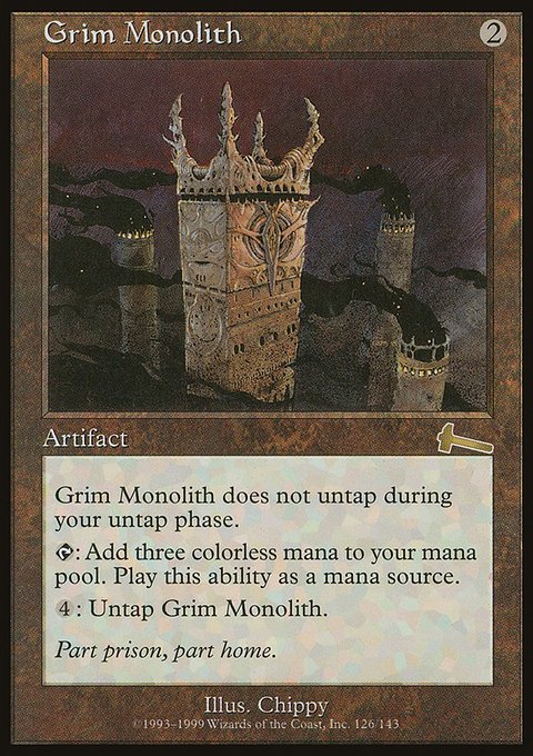 Grim Monolith, Urza's Legacy #126, Magic: The Gathering card