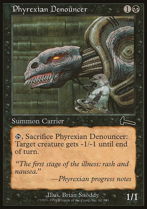 Phyrexian Denouncer, Urza's Legacy #61, Magic: The Gathering card