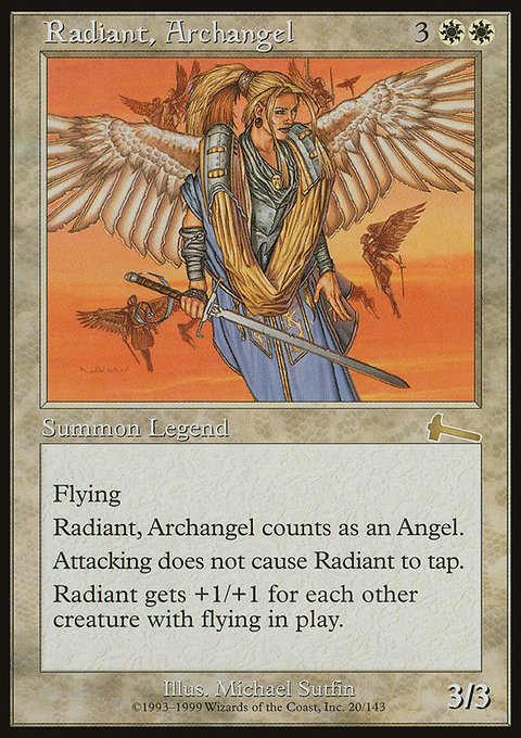 Radiant, Archangel, Urza's Legacy #20, Magic: The Gathering card