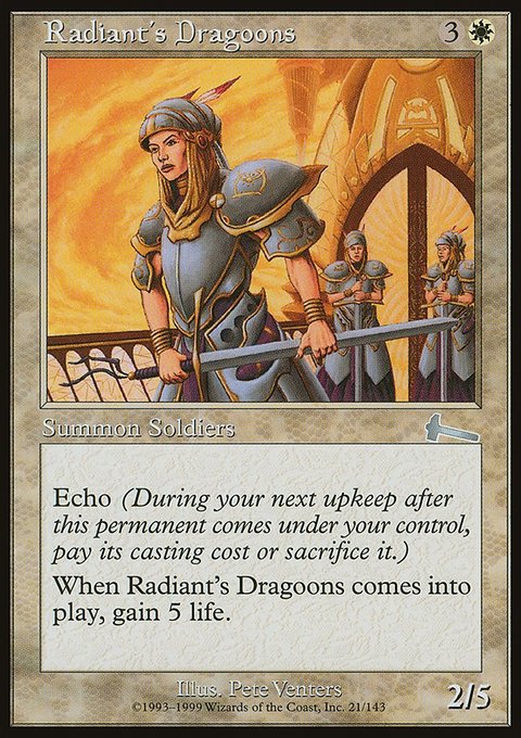 Radiant's Dragoons, Urza's Legacy #21, Magic: The Gathering card