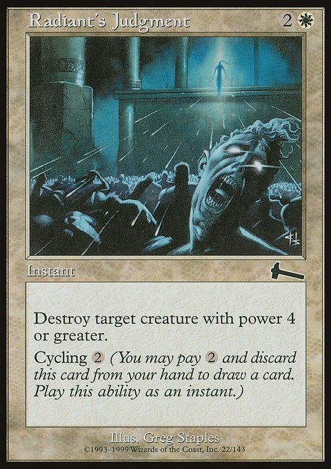 Radiant's Judgment, Urza's Legacy #22, Magic: The Gathering card