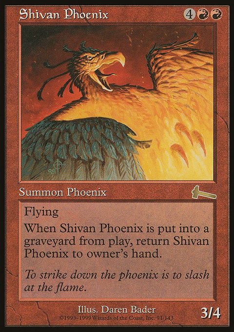 Shivan Phoenix, Urza's Legacy #91, Magic: The Gathering card