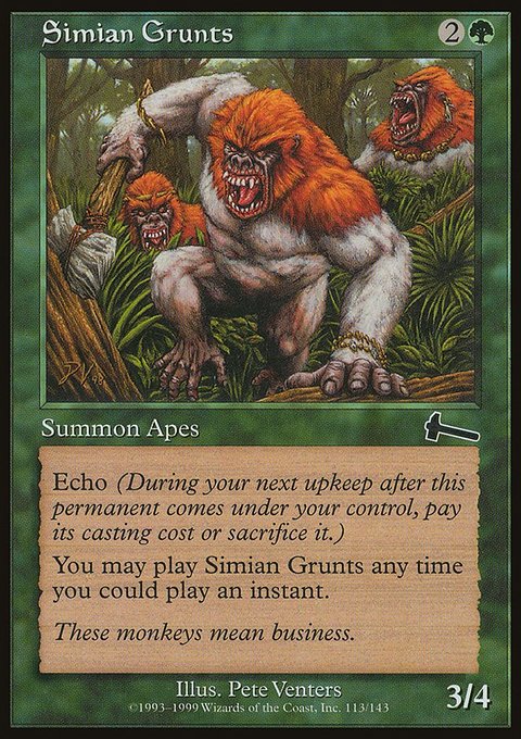 Simian Grunts, Urza's Legacy #113, Magic: The Gathering card