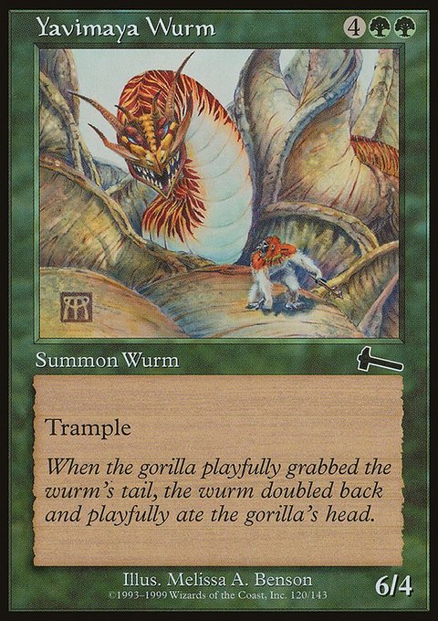 Yavimaya Wurm, Urza's Legacy #120, Magic: The Gathering card
