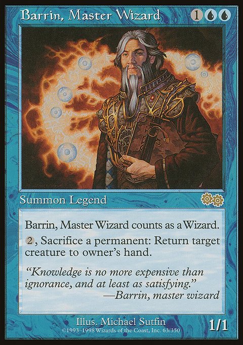 Barrin, Master Wizard, Urza's Saga #63, Magic: The Gathering card