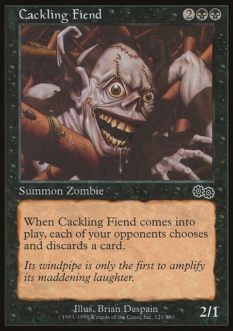 Cackling Fiend, Urza's Saga #121, Magic: The Gathering card