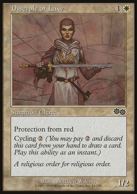 Disciple of Law, Urza's Saga #11, Magic: The Gathering card