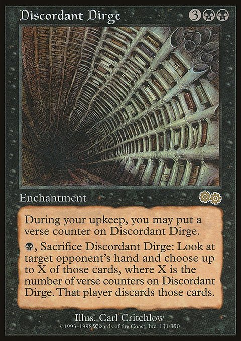 Discordant Dirge, Urza's Saga #131, Magic: The Gathering card