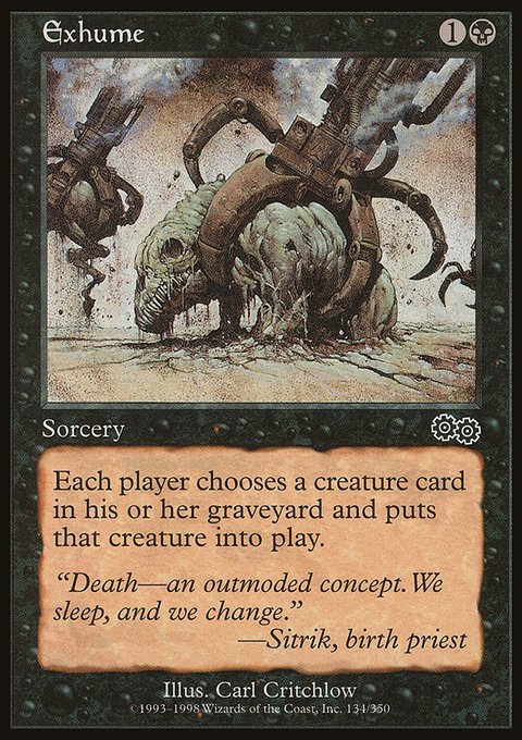 Exhume, Urza's Saga #134, Magic: The Gathering card
