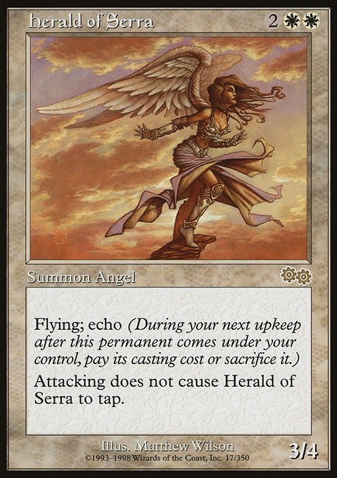 Herald of Serra, Urza's Saga #17, Magic: The Gathering card