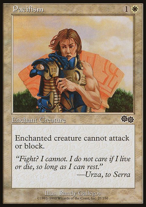 Pacifism, Urza's Saga #27, Magic: The Gathering card