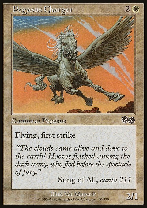 Pegasus Charger, Urza's Saga #30, Magic: The Gathering card