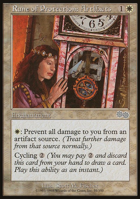 Rune of Protection: Artifacts, Urza's Saga #35, Magic: The Gathering card