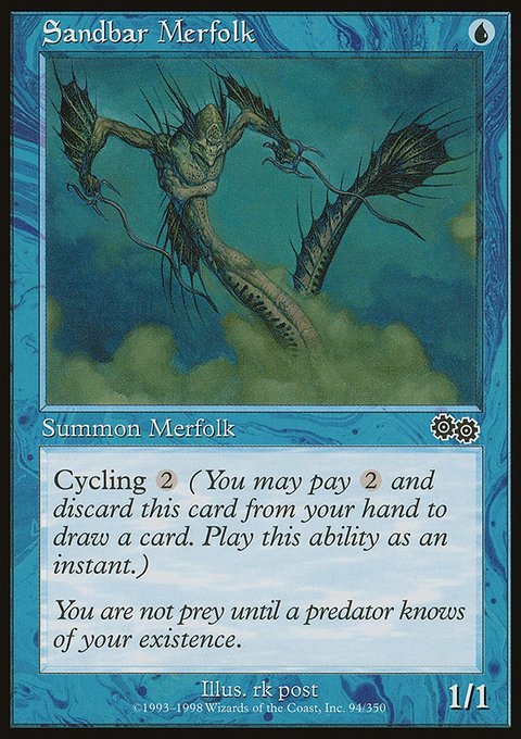 Sandbar Merfolk, Urza's Saga #94, Magic: The Gathering card