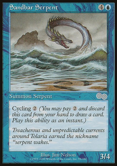 Sandbar Serpent, Urza's Saga #95, Magic: The Gathering card