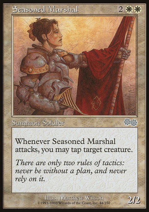 Seasoned Marshal, Urza's Saga #44, Magic: The Gathering card