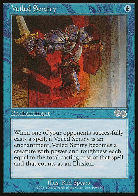 Veiled Sentry, Urza's Saga #109, Magic: The Gathering card