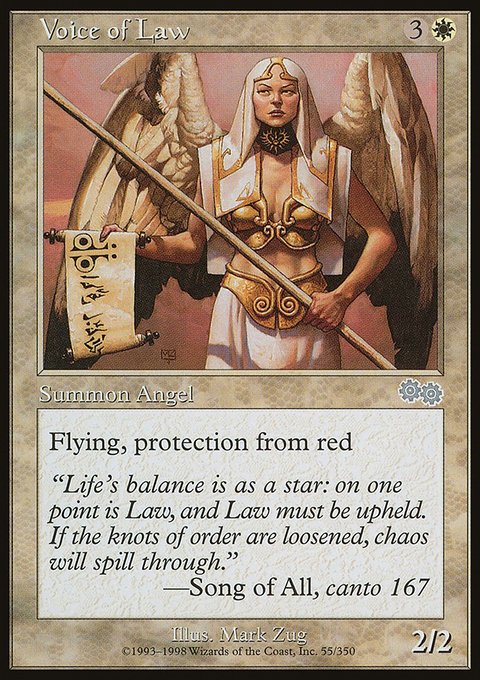 Voice of Law, Urza's Saga #55, Magic: The Gathering card