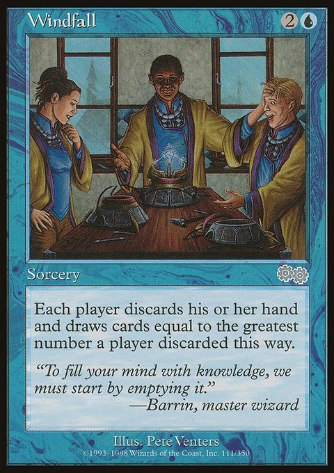 Windfall, Urza's Saga #111, Magic: The Gathering card