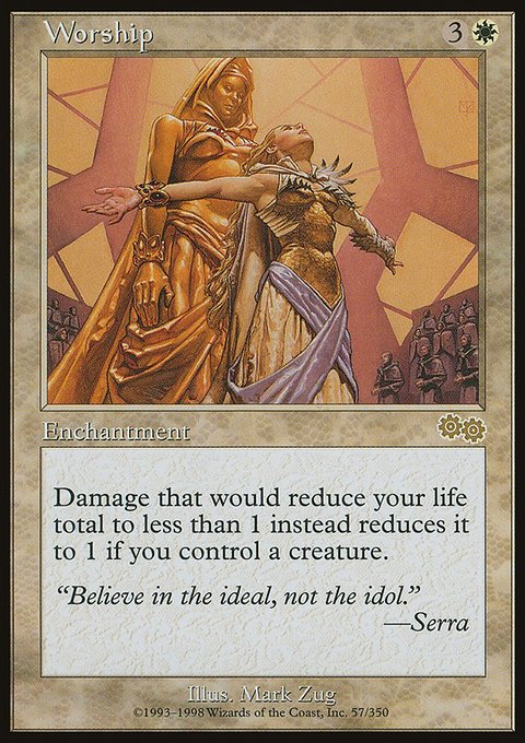 Worship, Urza's Saga #57, Magic: The Gathering card