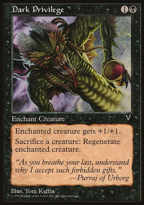 Dark Privilege, Visions #56, Magic: The Gathering card